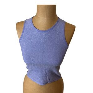 NWT! Lyrebird Anthropologie Purple Sparkle Cropped Tank Top Size S/M